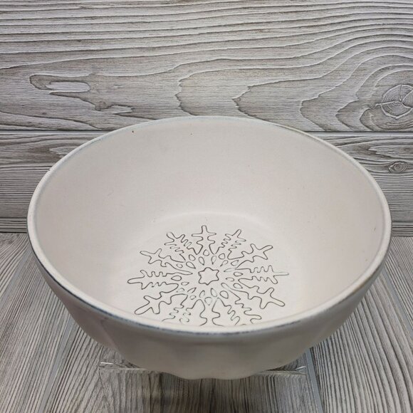 Target Threshold Serving Bowl‎ Terracotta Christmas Winter Snowflake 10 in - Picture 3 of 10